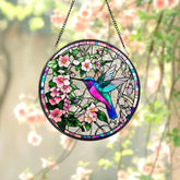 Hummingbirds and Wild Flowers Suncatcher Hummingbird Lovers Window Hanging Hummingbird Suncatcher Hummingbird Gifts